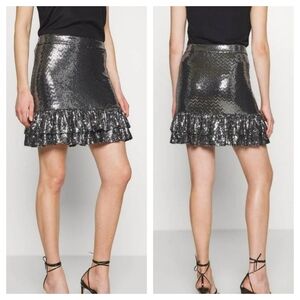 Michael Kors Metallic Sequin Mini Skirt NY Disco Festival XS